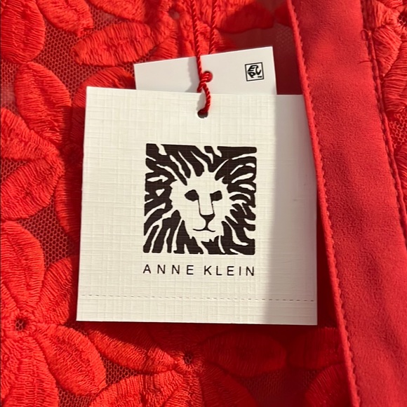 Anne Klein Red Lace Openwork Cardigan - Picture 5 of 9